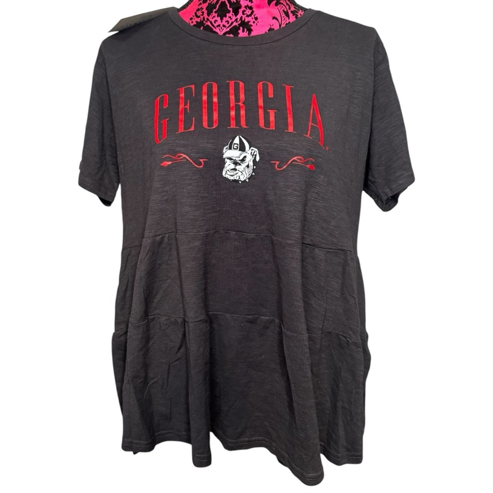 Georgia Bulldogs Boxercraft Black and Pink Graphic Tee 1S0010